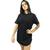 Camiseta Longline Blusa Alongada Lisa Tapa Legging Treino Academia  Preto