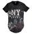 Camiseta Longline Mafia Bronx New York Camuflada Swag Preto