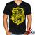 Camiseta Lufa Lufa 100% Algodão Harry Potter Hufflepuff Geeko Preto gola v, Amarelo