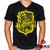 Camiseta Lufa Lufa 100% Algodão Hogwarts Harry Potter Hufflepuff Geeko Shirts 02 Branco mescla gola v