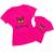 Camiseta Mãe e Filhas Combinando Estampas Frases Desenhos Verão Pink flay