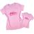 Camiseta Mãe e Filhas Combinando Estampas Frases Desenhos Verão Rosa bb positive
