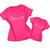 Camiseta Mãe e Filhas Combinando Estampas Frases Desenhos Verão Pink strong