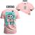 Camiseta Malha Premium Estampada Unissex Urso Wasteneric Frente e Costas Rosa