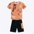 Camiseta Manga Curta Estampada e Bermuda Infantil Masculino Kyly 1000408 Laranja