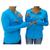 Camiseta Manga Longa blusa termica Proteção UV 50+ Feminina Azul, Ciano
