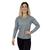 Camiseta Manga UV50+ Longa Feminina Dry Fitness Segunda Pele Cinza