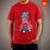 Camiseta Mario Bros Sob Controle Video Game Retro Vermelho