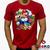 Camiseta Mario e Luigi 100% Algodão Mario Bros Geeko Vermelho gola careca