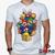 Camiseta Mario e Luigi 100% Algodão Mario Bros Geeko Branco gola v