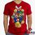 Camiseta Mario e Luigi 100% Algodão Mario Bros Geeko Vermelho gola v