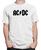 Camiseta Masculina Ac/Dc Banda De Rock Camisa 100% Algodão Branco