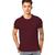 Camiseta Masculina Algodão Básica Camisa Atacado 30.1  Lisa Sem Estampa Gola Redonda Vinho