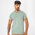 Camiseta Masculina Algodão Estonada Escrita Minimalista Verde claro