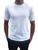 Camiseta Masculina Basica Algodão Egipicio Com Elastano Branco