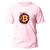 Camiseta Masculina Básica Algodão Premium Estampa Digital Moeda Virtual Bitcoin Rosa