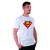 Camiseta Masculina Basica Super Pai TechMalhas lembrancinha de Dia dos Pais P ao G3 Branco