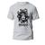Camiseta Masculina Casual Algodão Premium Adulto, Infantil e Plus Size Medusa Cinza