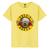 Camiseta Masculina Casual Algodão Premium Guns N Roses Amarelo