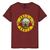 Camiseta Masculina Casual Algodão Premium Guns N Roses Bordô