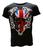 Camiseta Masculina de Caveira Com Strass Brilhante Pedrarias Importado Malha Fria Slim Fit Bandeira