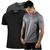 Camiseta Masculina Dry Fit Gola Redonda Manga Curta 02 Unidades Preto, Cinza