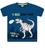 Camiseta Masculina Infantil Estampada "T-Rex" Azul escuro