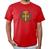 Camiseta masculina medalha são bento moda religião devoto proteção lançamento Vermelho