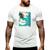 Camiseta Masculina Paradise Los Angeles Verão Manga Curta Gola Redonda Academia 100% Algodão Branco