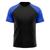 Camiseta Masculina Raglan Dry Fit Proteção Solar UV Básica Azul
