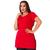 Camiseta Mullet Tapa Bumbum Lisa Fendas Plus Size Vermelho