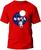 Camiseta Nasa Astronauta Masculina e Feminina 100% Algodão Primeira Linha Gola Redonda Vermelho