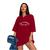 Camiseta Oversized Feminina California West Coast Bordô