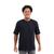 Camiseta Oversized Streetwear Masculina Algodao Fio 30.1 Penteado Barra Reta Manga Curta Macia Preto