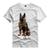 Camiseta Personalizada Pastor Alemão Chacal Cachorro Dog Corrente Ouro Gold Shap Life Branco