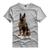 Camiseta Personalizada Pastor Alemão Chacal Cachorro Dog Corrente Ouro Gold Shap Life Cinza