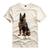 Camiseta Personalizada Pastor Alemão Chacal Cachorro Dog Corrente Ouro Gold Shap Life Off white