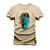 Camiseta Plus Size Agodão T-Shirt Unissex Premium Macia Estampada Caveira Universe Bege