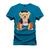 Camiseta Plus Size Agodão T-Shirt Unissex Premium Macia Estampada Urso Can Azul