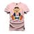 Camiseta Plus Size Agodão T-Shirt Unissex Premium Macia Estampada Urso Can Rosa