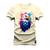 Camiseta Plus Size Algodão Estampada Premium Aguia Aquarela Creme