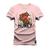 Camiseta Plus Size Algodão Premium Estampada Confortável Money Luck Rosa