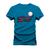 Camiseta Plus Size Algodão Premium T-Shirt Baseball Azul