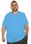 Camiseta Plus Size Bata Masculina Básica Elegante Algodão Azul médio