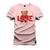 Camiseta Plus Size Casual 100% Algodão Estampada Urso Love Grau Rosa