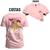 Camiseta Plus Size Casual Malha Confortável Estampada Urso Galm Frente e Costas Rosa