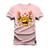 Camiseta Plus Size Confortável Premium Estampada Bit Gangster Rosa