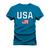 Camiseta Plus Size Estampada Premium Algodão USA Bandeira Azul