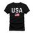 Camiseta Plus Size Estampada Premium Algodão USA Bandeira Preto