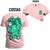 Camiseta Plus Size Estampada Premium T-Shirt Monstos Frente Costas Rosa